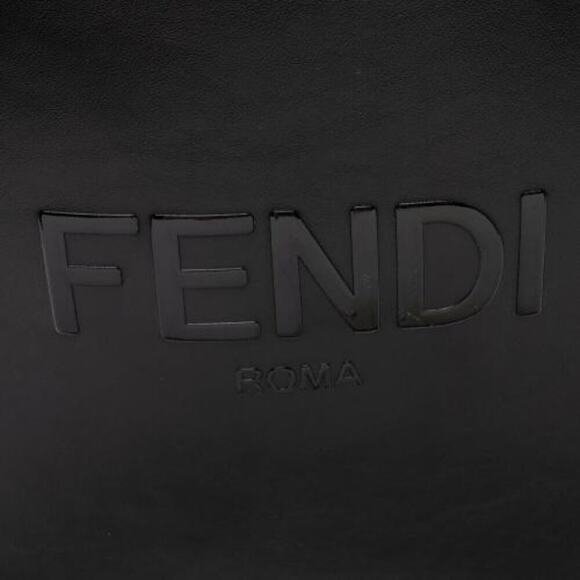 $2750 FENDI large TOTE black leather embossed Fendi logo excellent Condi… - Picture 9 of 15
